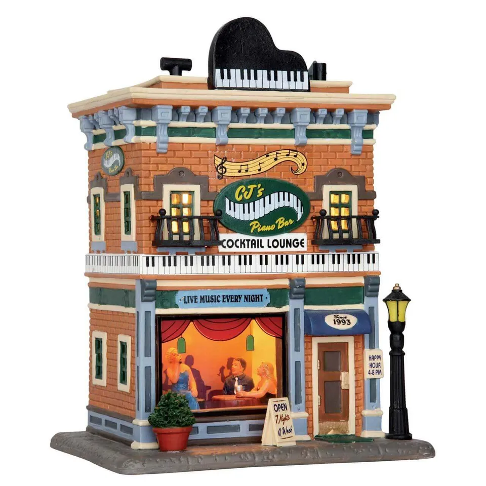 lemax-cj-s-piano-bar-b-timent-de-village-miniature-lumineux image 1