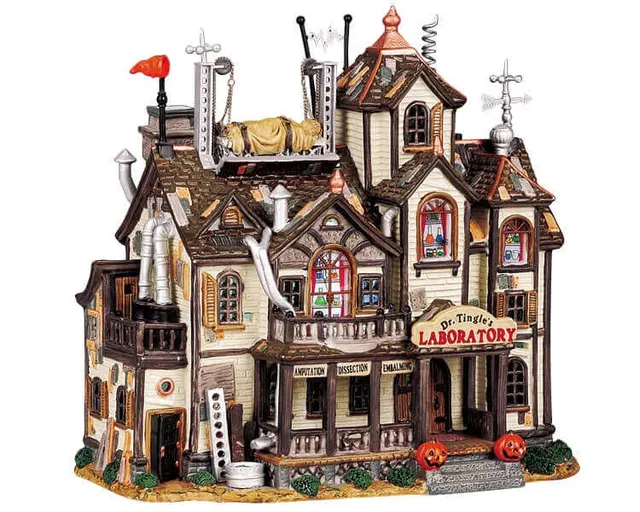 lemax-spooky-town-dr-tingle-s-laboratory-b-timent-hant-lumineux image 1