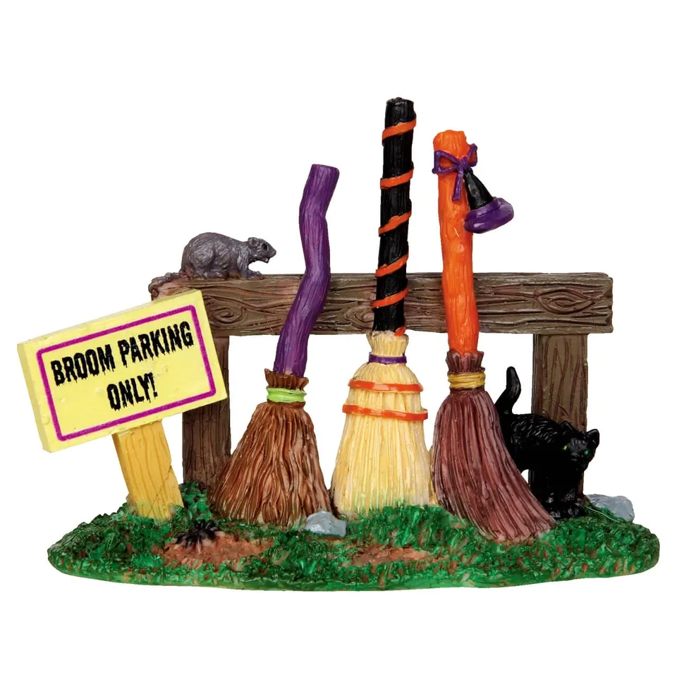 lemax-broom-parking-rack-accessoire-village-miniature-spooky-town image 1