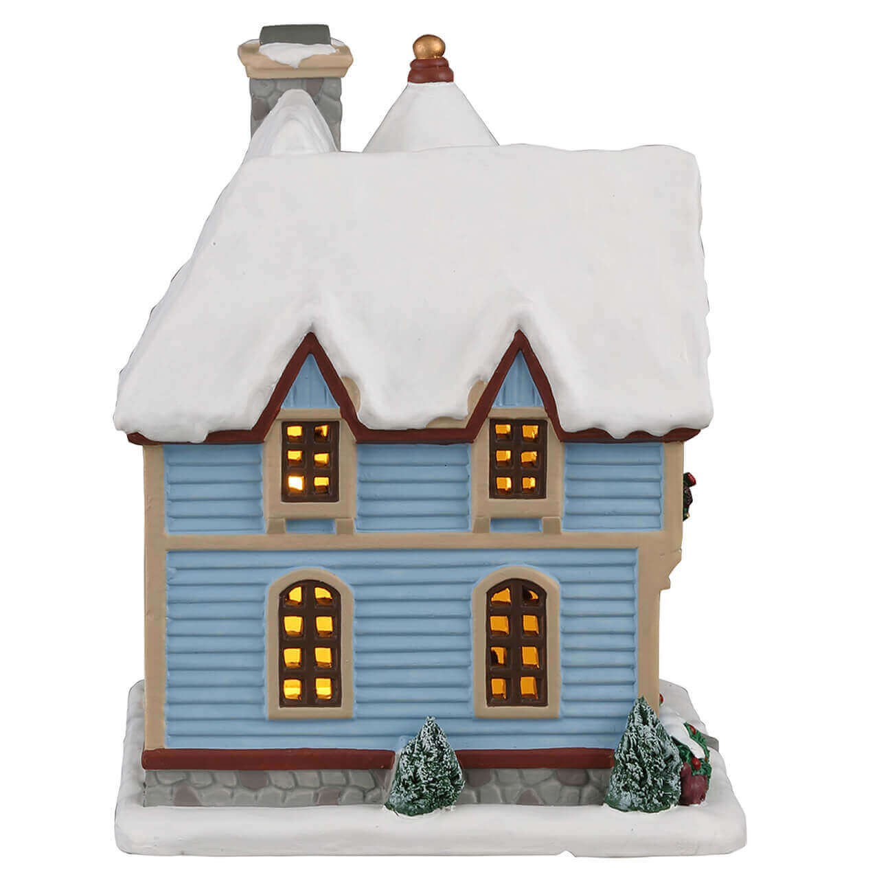 lemax-snow-day-at-the-wilson-s-house-maison-bleue-enneig-e-lumineuse image 2
