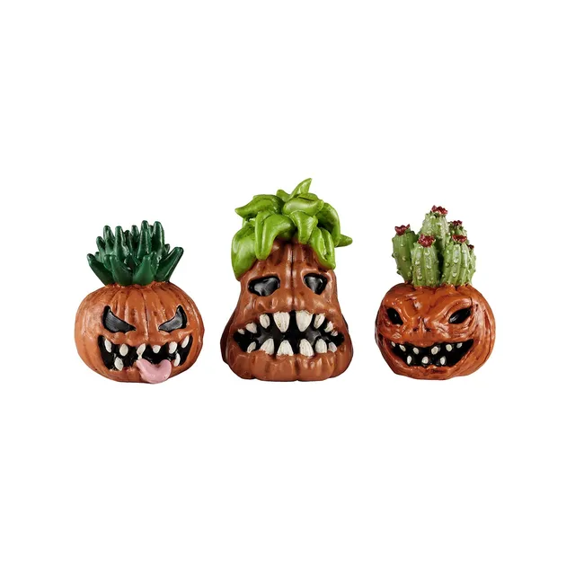 lemax-toothy-pumpkins-figurine-trio-citrouilles-halloween-spooky-town image 1