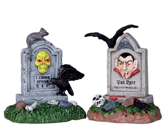 lemax-tombstone-pair-lot-de-2-pierres-tombales-spooky-town image 1