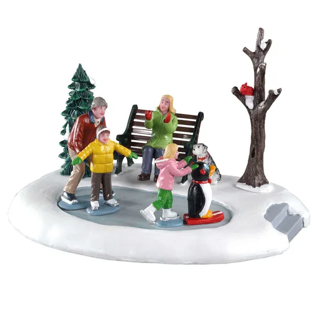 lemax-beginner-skaters-figurine-patinage-famille image 1