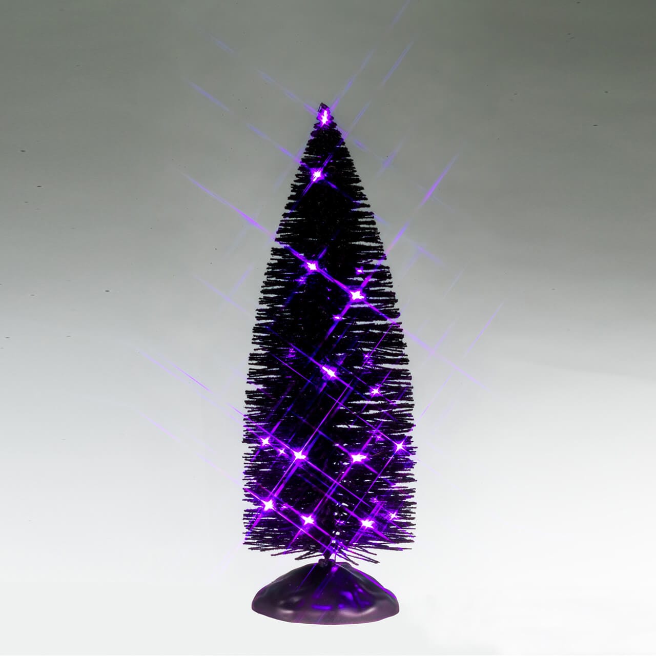 lemax-black-bristle-tree-with-purple-lights-sapin-noir-lumineux-halloween image 1