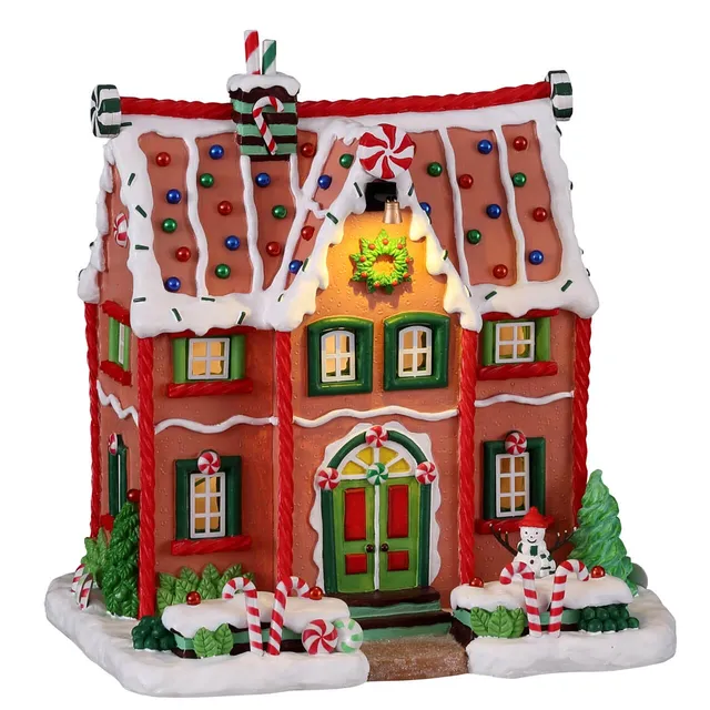 lemax-peppermint-house-grande-maison-lumineuse-en-pain-d-pices-sugar-n-spice image 1