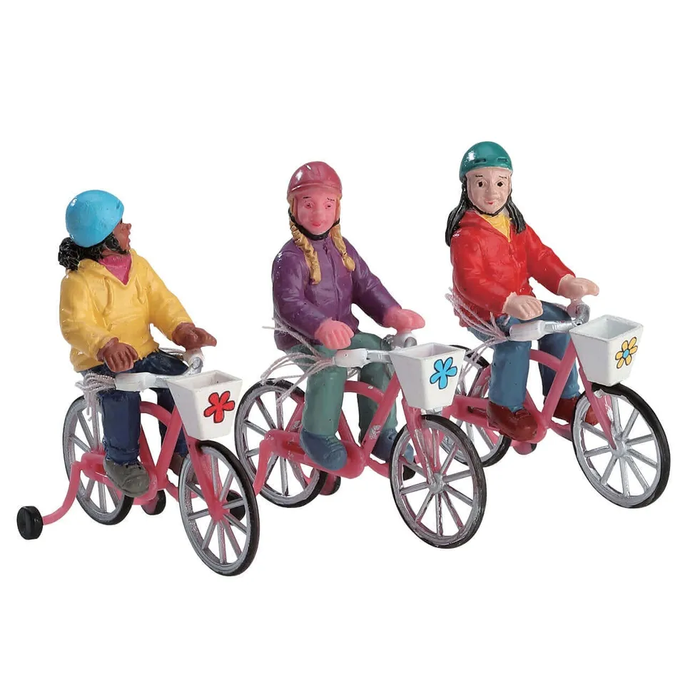 lemax-bike-ride-set-of-3-lot-3-figurines-v-lo-village-de-no-l image 1