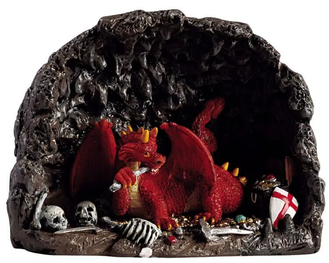lemax-dragon-s-lair-d-cor-antre-du-dragon-spooky-town image 1