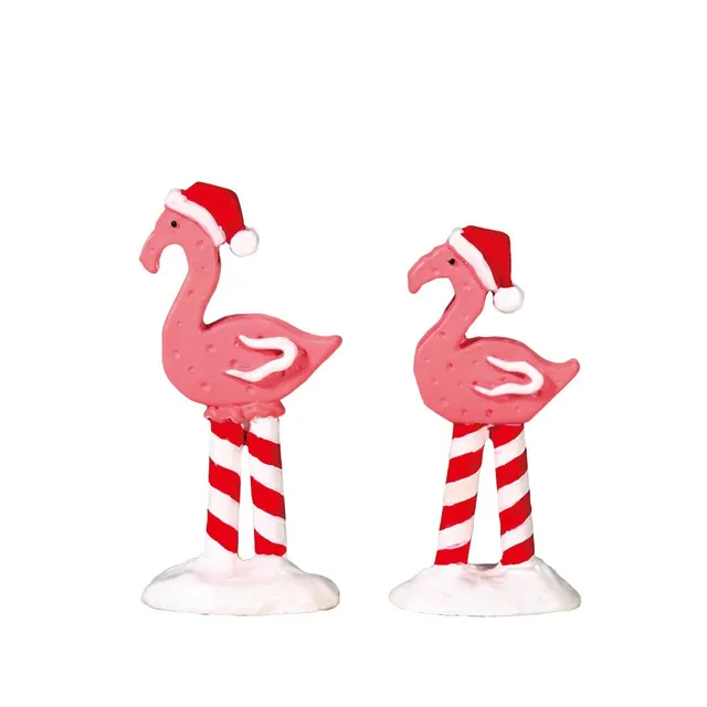 lemax-pink-flamingos-set-of-2-flamants-roses-miniatures-sugar-n-spice image 1