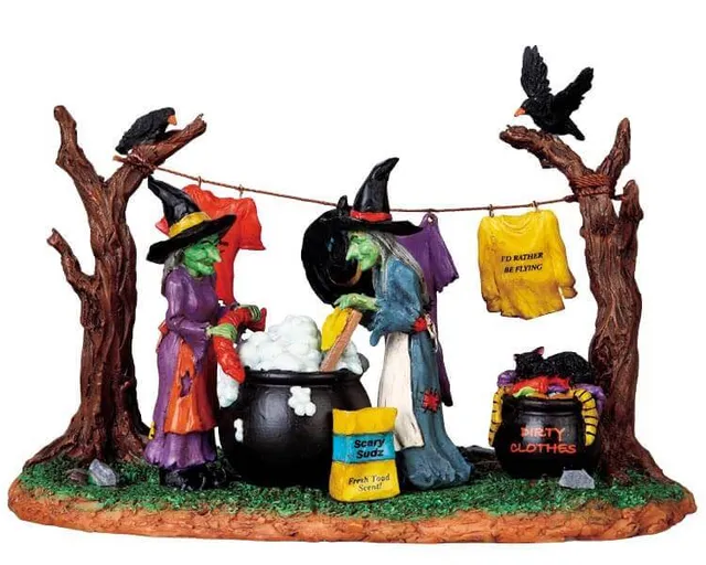 lemax-witches-laundry-day-figurine-spooky-town-halloween image 1