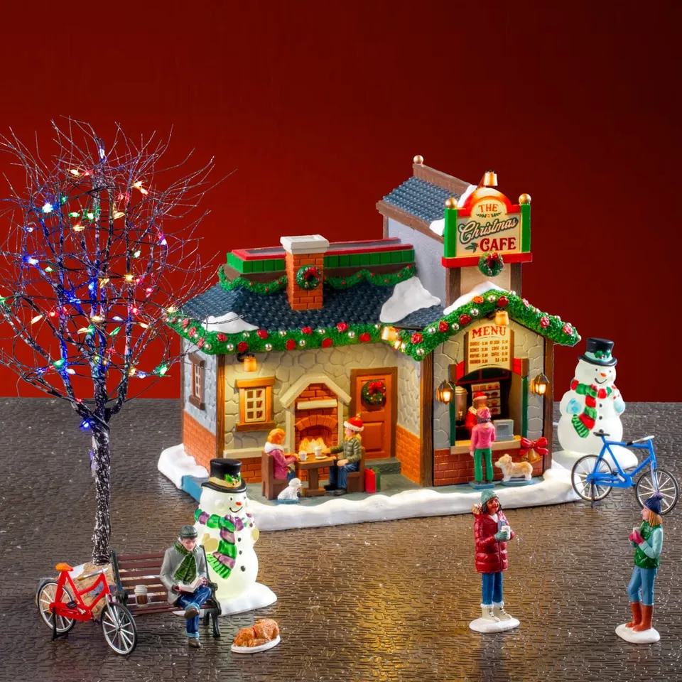 lemax-the-christmas-cafe-set-village-miniature-caddington image 1