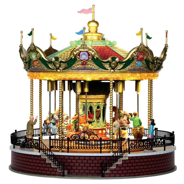 lemax-sunshine-carousel-man-ge-lumineux-anim-pour-village-de-no-l image 1