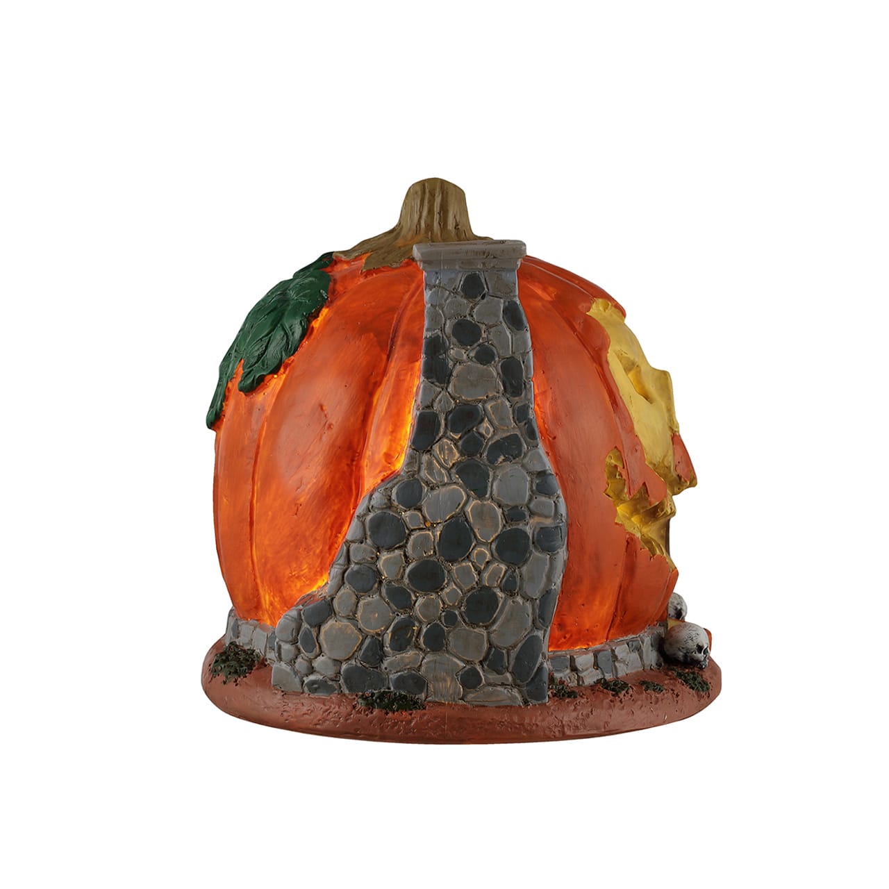 lemax-pumpkin-skull-house-maison-citrouille-lumineuse-spooky-town image 2