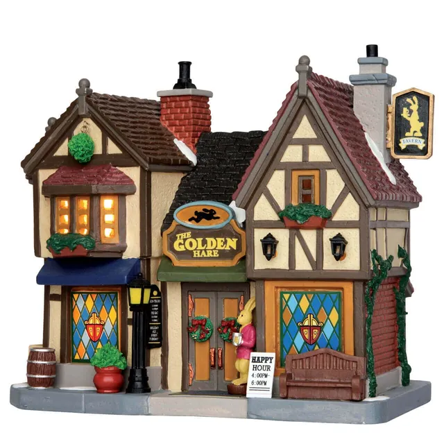 lemax-the-golden-hare-tavern-taverne-miniature-lumineuse image 1