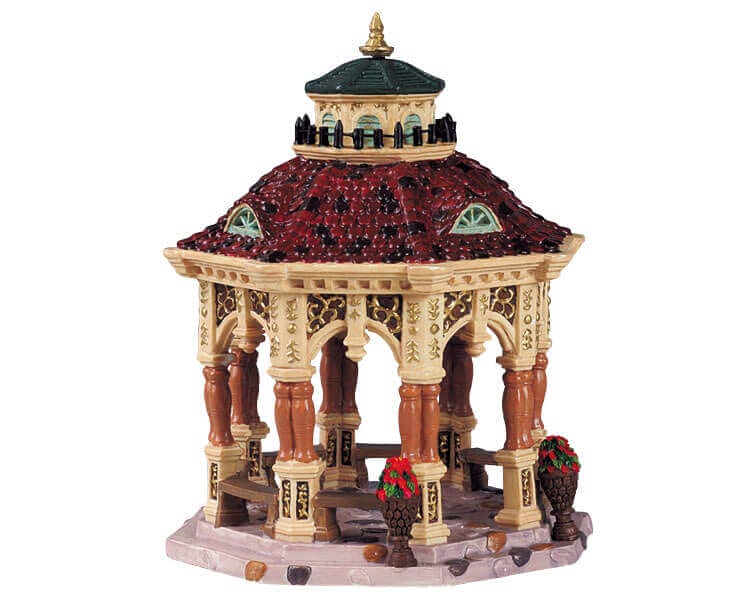 lemax-gilded-gazebo-kiosque-dor-village-de-no-l image 1