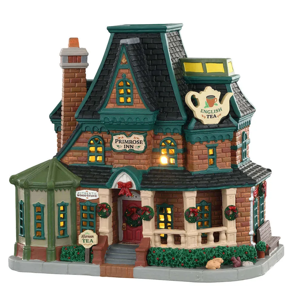 lemax-primrose-inn-auberge-miniature-lumineuse-caddington-village image 1