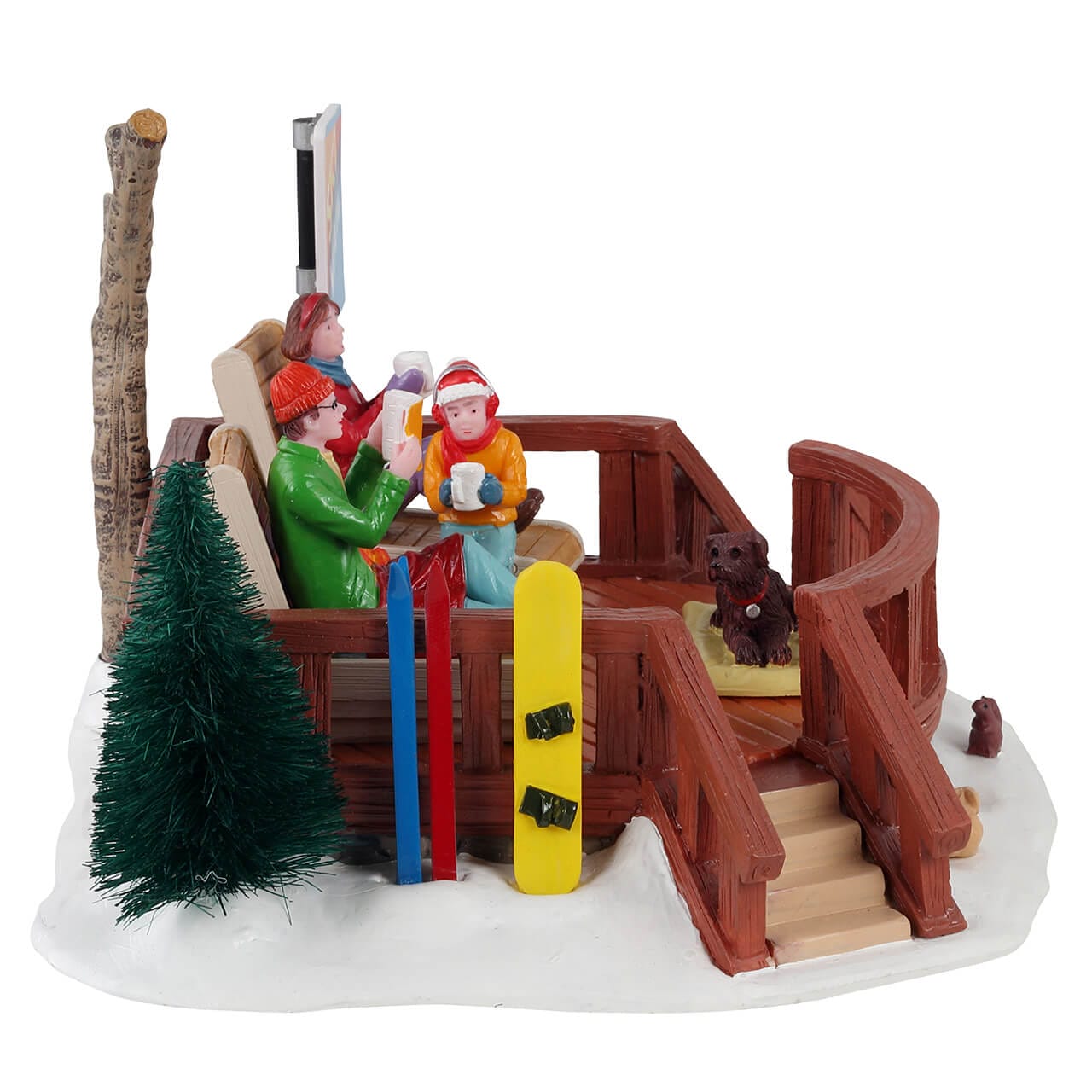 lemax-sun-on-the-slopes-figurine-sc-ne-de-skieurs-village-de-no-l-vail-village image 2
