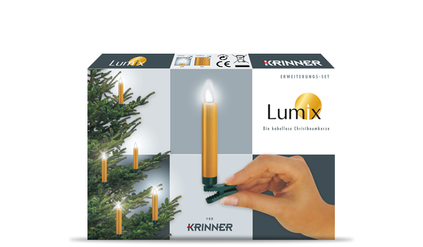 krinner-lumix-deluxe-gold-funk-erweiterung-bougies-led-dor-es-12-5-cm image 1