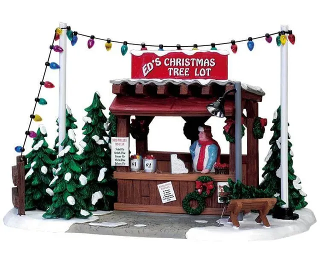lemax-ed-s-christmas-tree-lot-stand-de-sapins-miniature image 1