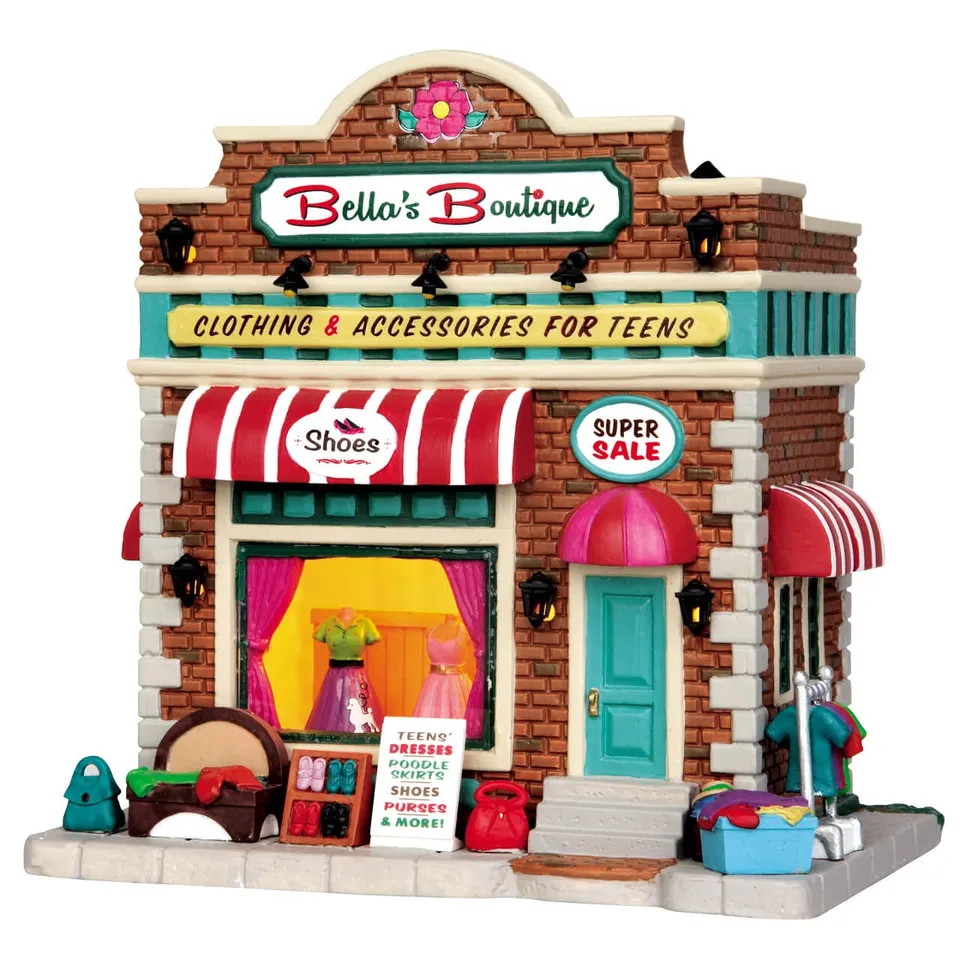 lemax-bella-s-boutique-maison-commerce-lumineux-village-miniature image 1