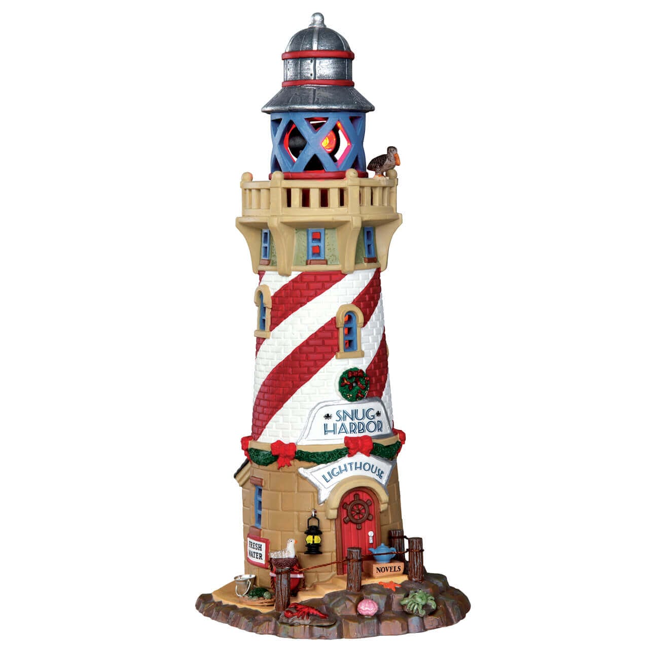 lemax-snug-harbor-lighthouse-phare-miniature-lumineux-balise-rotative image 1