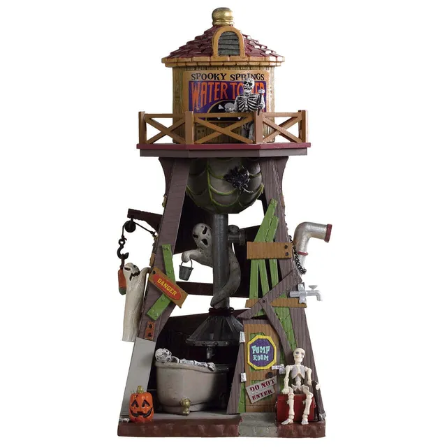 lemax-spooky-springs-water-tower-tour-hant-e-lumineuse-spooky-town image 1