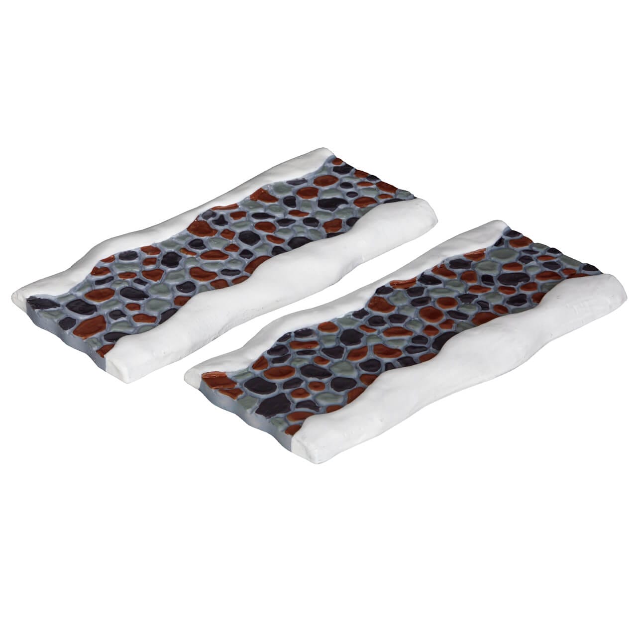 lemax-2-pc-stone-road-straight-route-pierre-droite-village-miniature image 1