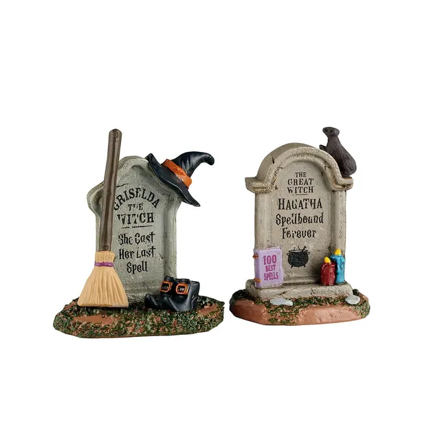 lemax-witch-tombstones-d-cor-tombes-de-sorci-res-spooky-town image 1