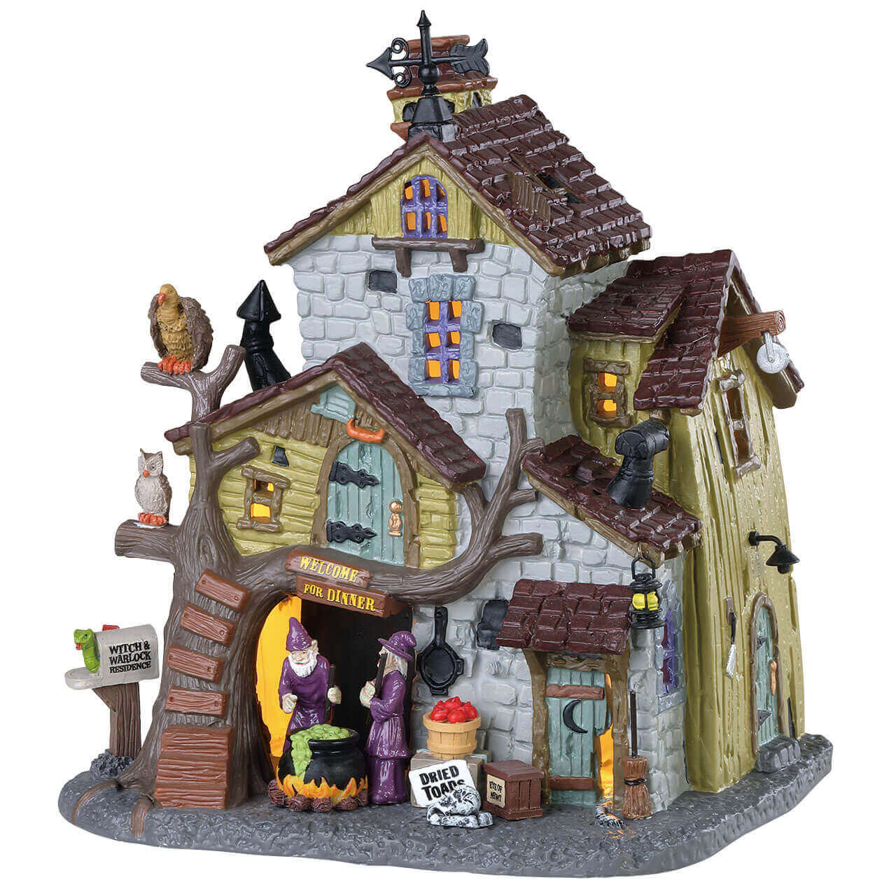 lemax-witch-and-warlock-residence-maison-hant-e-lumineuse-spooky-town image 1