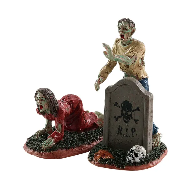 lemax-zombies-lot-figurines-spooky-town-halloween image 1