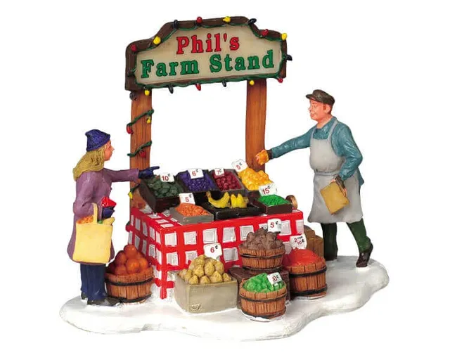 lemax-phil-s-farm-stand-tal-de-ferme-miniature image 1