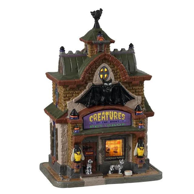 lemax-creatures-of-the-night-pet-shop-animalerie-spooky-town image 1