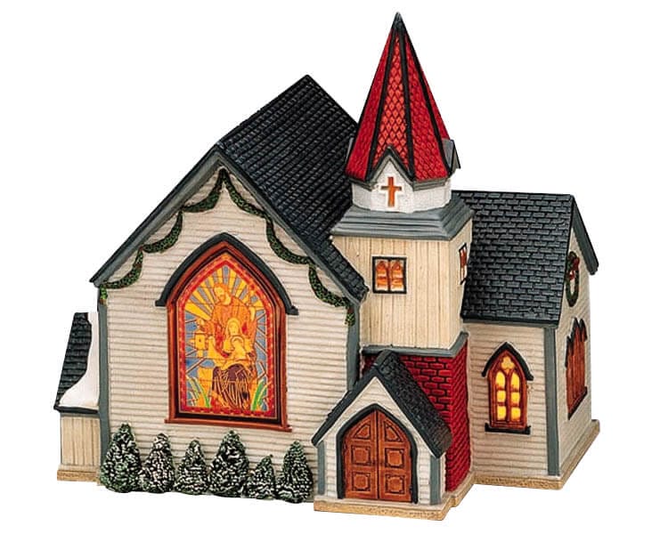 lemax-st-luke-s-church-glise-miniature-lumineuse-village-de-no-l image 1
