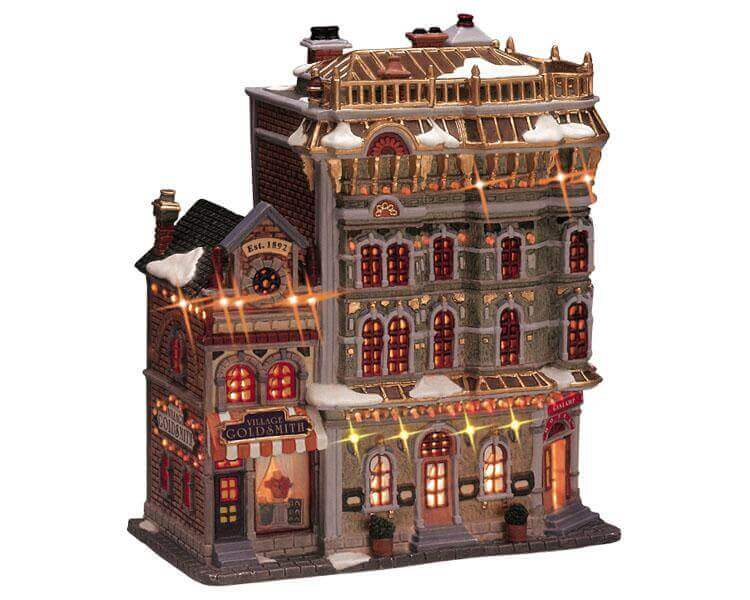 lemax-gaslamp-hotel-goldsmith-village-miniature-lumineux image 1