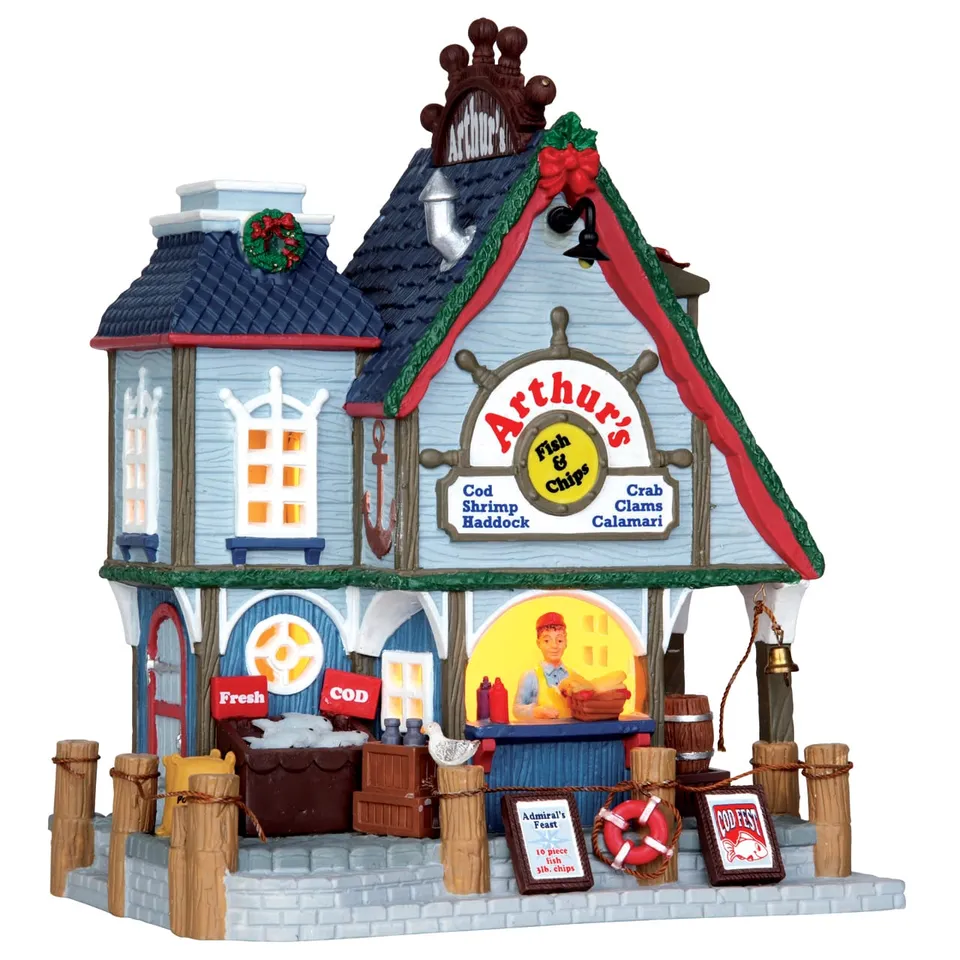 lemax-arthur-s-fish-and-chips-b-timent-miniature-village-de-no-l image 1