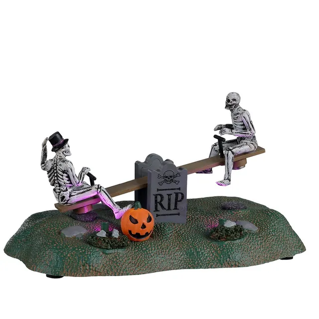lemax-tombstone-see-saw-balan-oire-squelettes-lumineuse-spooky-town image 1