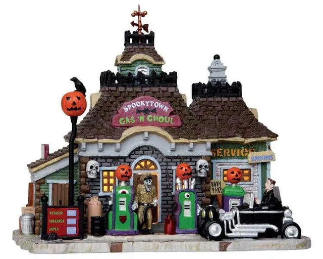 lemax-spookytown-gas-n-ghoul-b-timent-halloween-station-service image 1