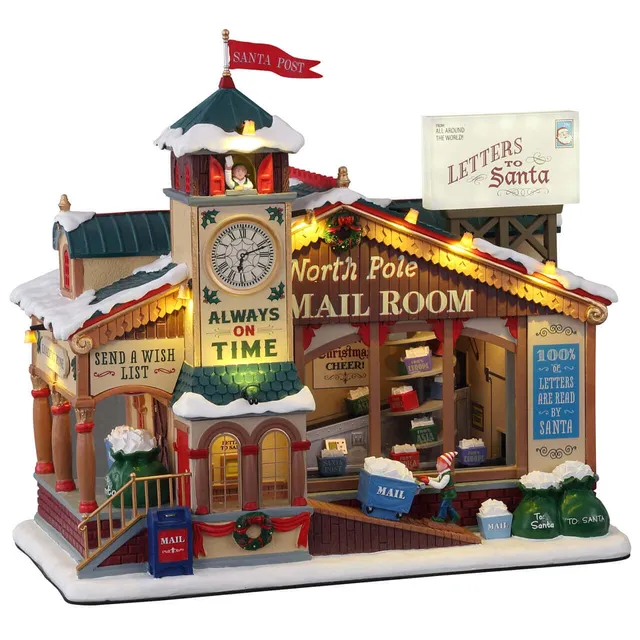 lemax-north-pole-mail-room-b-timent-miniature-lumineux-santa-s-wonderland image 1