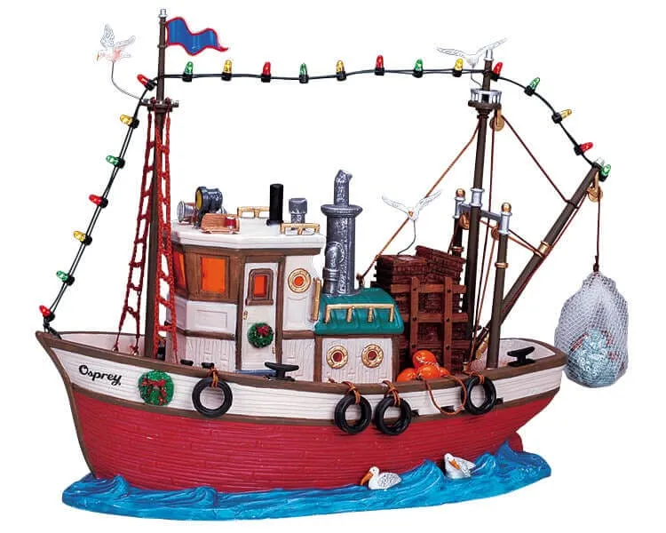 lemax-the-osprey-fishing-boat-bateau-p-che-miniature-village-no-l image 1