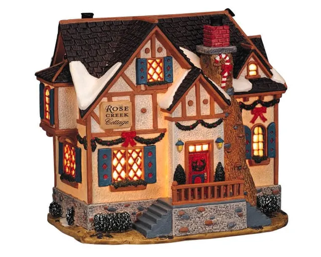 lemax-rose-creek-cottage-maison-miniature-lumineuse-village-de-no-l image 1
