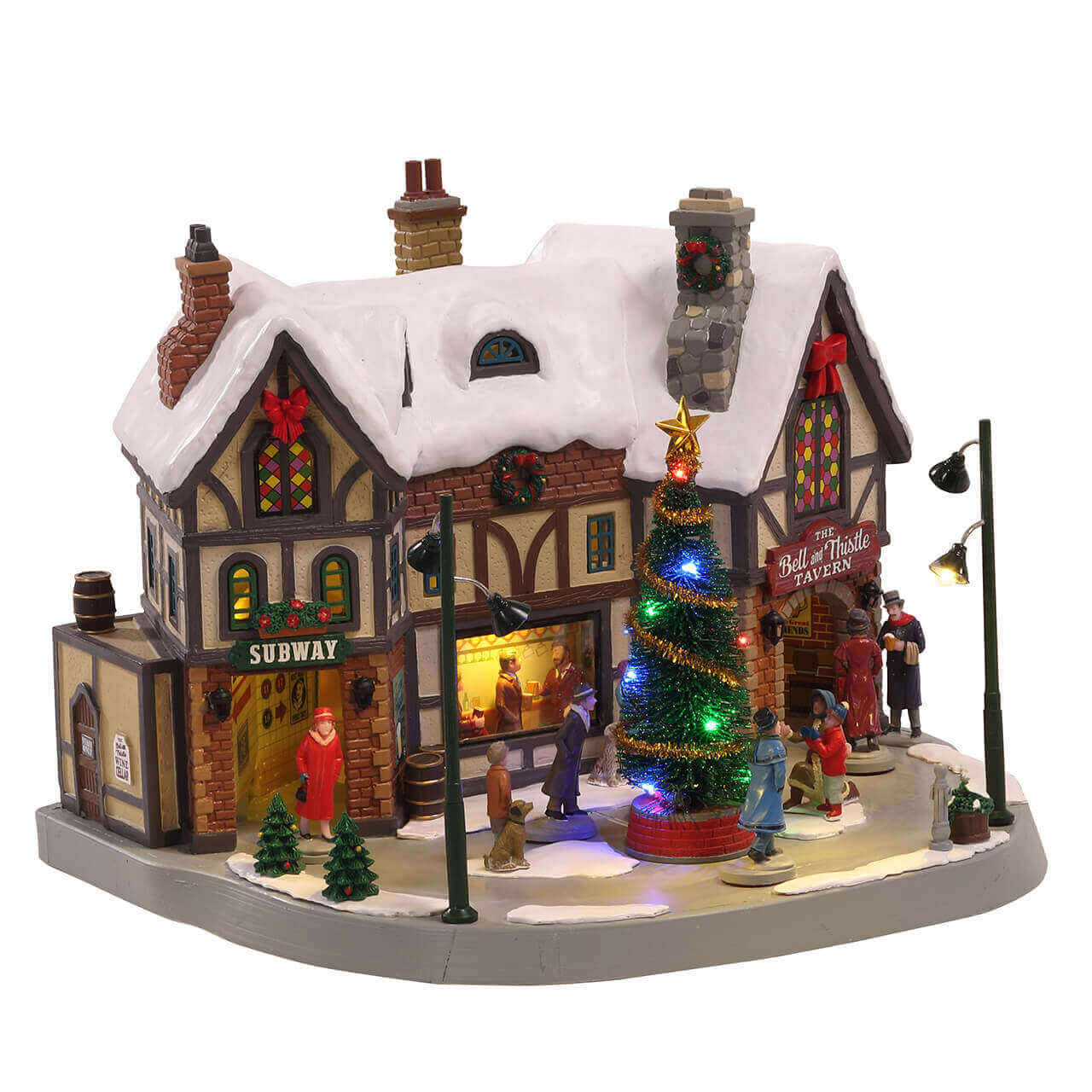 lemax-the-bell-thistle-tavern-maison-de-village-de-no-l-lumineuse-caddington image 1