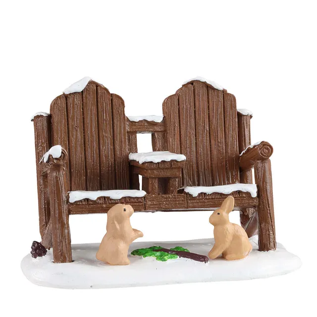 lemax-winter-adirondack-chaises-enneig-es-avec-lapins-vail-village image 1