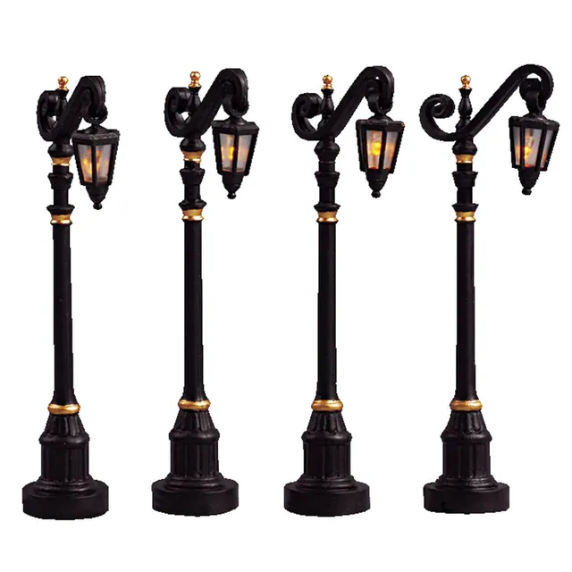 lemax-colonial-street-lamp-set-of-4-lot-de-4-r-verb-res-miniatures image 1