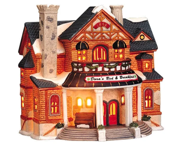 lemax-dora-s-bed-breakfast-maison-d-h-tes-miniature-lumineuse image 1