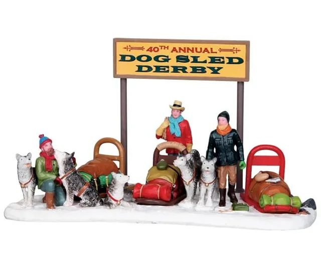 lemax-dog-sled-derby-figurine-course-de-tra-neaux-chiens image 1