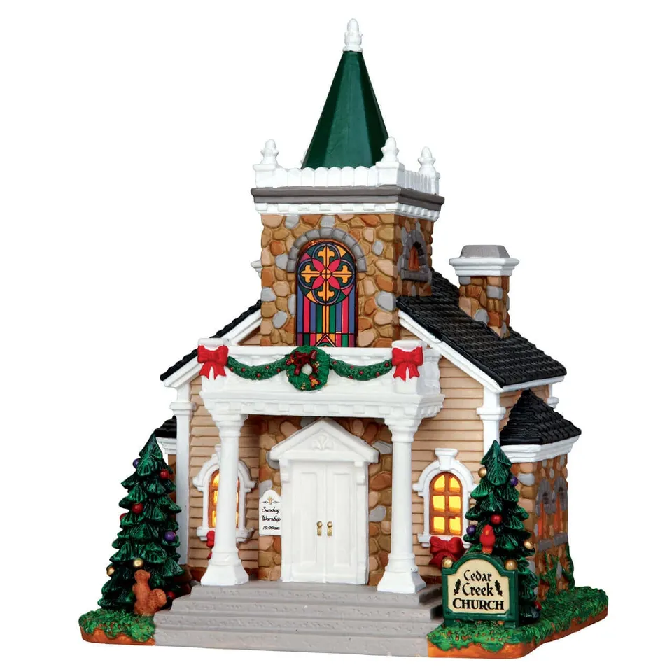 lemax-cedar-creek-church-glise-miniature-lumineuse-de-no-l image 1