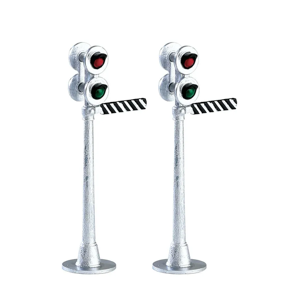 lemax-railway-signal-light-set-of-2-feux-de-signalisation-miniatures image 1