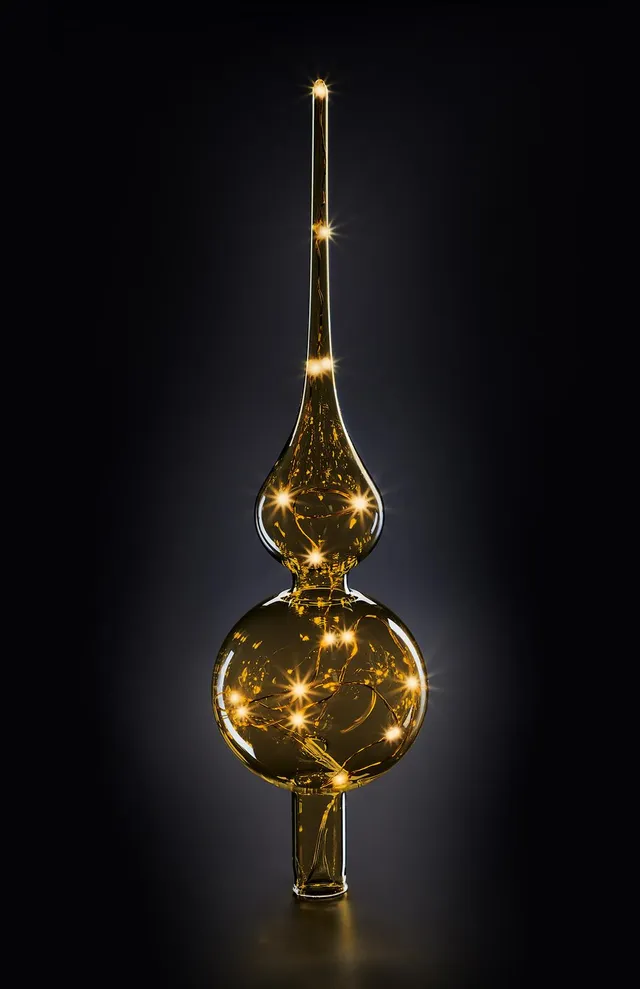 krinner-lumix-tree-topper-bernstein-pointe-de-sapin-lumineuse-ambre-led image 1