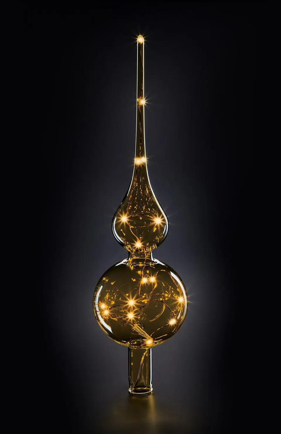 krinner-lumix-tree-topper-bernstein-pointe-de-sapin-lumineuse-ambre-led image 1