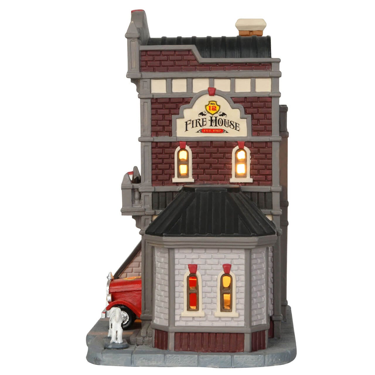 lemax-fire-house-no-12-caserne-pompiers-miniature-illumin-e image 3