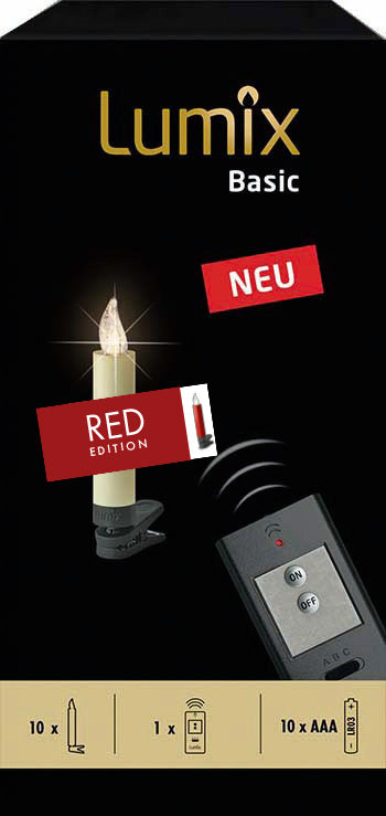 krinner-lumix-basic-mini-rouge-10-bougies-led-t-l-commande image 1